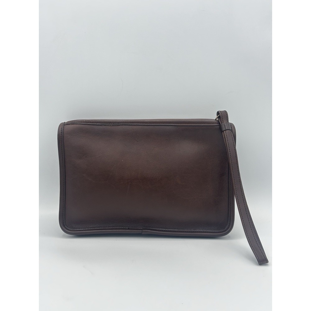 Coach Men's Mahogany Brown Zip Top Pouch Bag 9972 Vintage